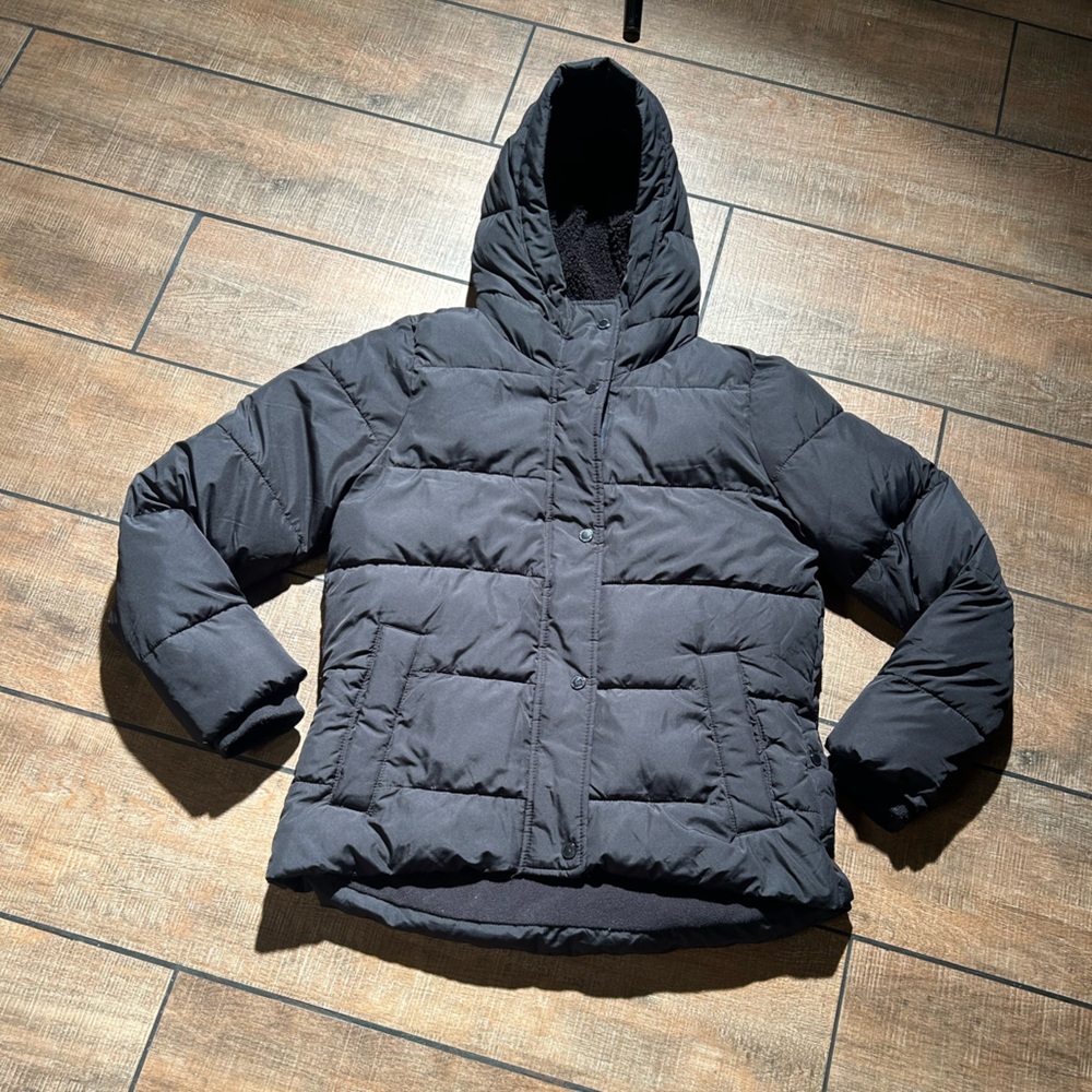 Abercrombie & Fitch ULTRA down Black Hooded Puffer Jacket Sz LG